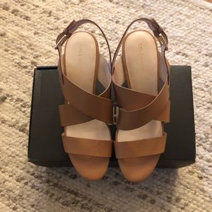 Tan wedge sandals